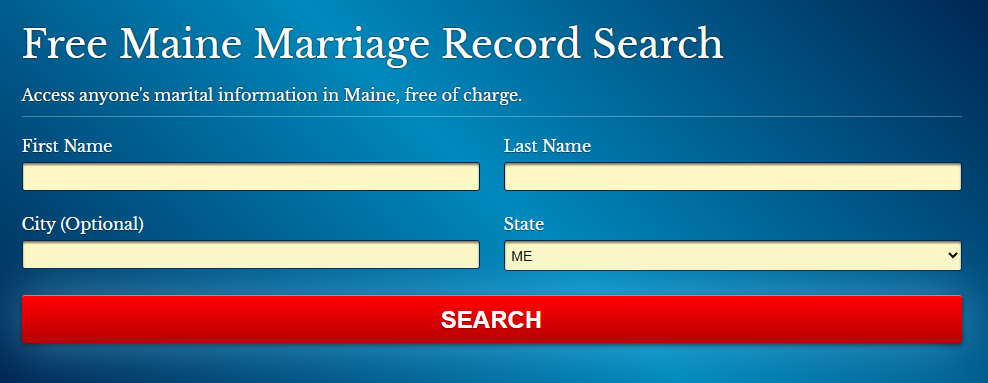 Maine Marriage Search Records
